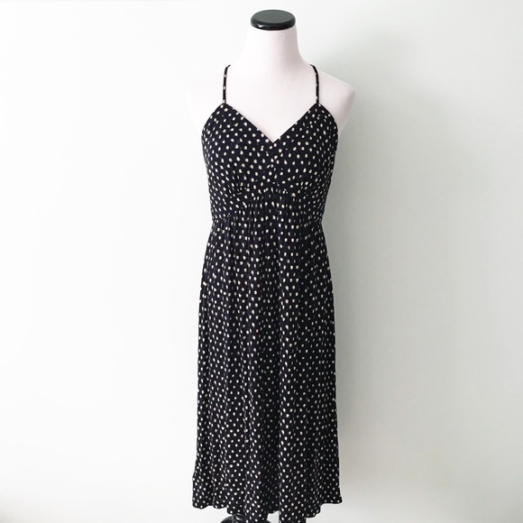 LOFT Dresses & Skirts - Ann Taylor LOFT Navy gold Racerback Midi Dress